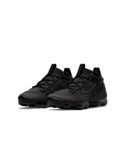 Shop Nike Big Kids Air Vapormax 2021 Flyknit Casual Sneakers From Finish Line In Black