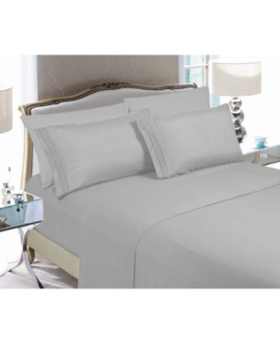 Shop Elegant Comfort Luxury Soft Solid 4 Pc. Sheet Set, King In Silver