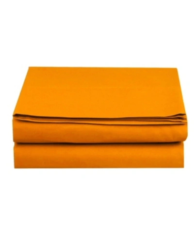 Shop Elegant Comfort Silky Soft Flat Sheet, Twin In Orange