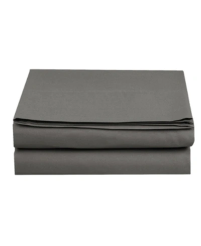 Shop Elegant Comfort Silky Soft Flat Sheet, Full In Gray