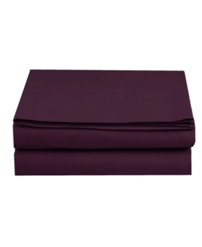 Shop Elegant Comfort Silky Soft Flat Sheet, Twin In Purple