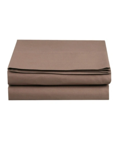 Shop Elegant Comfort Silky Soft Flat Sheet, Queen In Brown