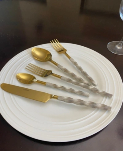 Shop Vibhsa 20 Piece Flatware Set, Service For 4 In Gold-tone