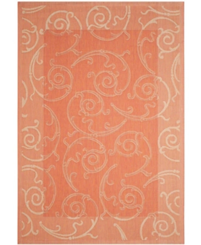 Shop Safavieh Courtyard Cy2665 Terracotta And Natural 6'7" X 6'7" Square Outdoor Area Rug