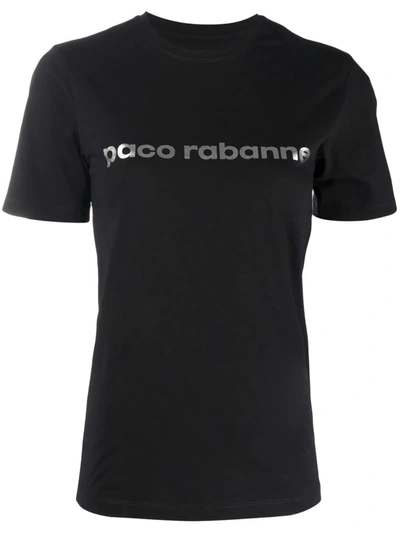 Shop Rabanne Logo-print Short-sleeved T-shirt In Schwarz