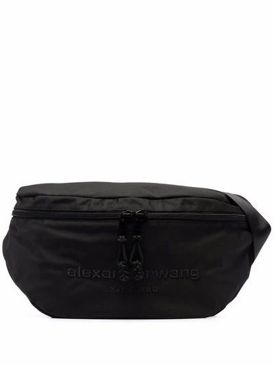 Shop Alexander Wang Primal Embroidered-logo Crossbody Bag In Schwarz