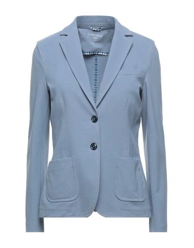Shop Circolo 1901 Woman Suit Jacket Pastel Blue Size 10 Cotton, Elastane