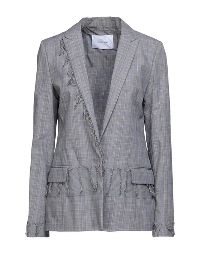 Shop Aglini Woman Blazer Grey Size 6 Cotton