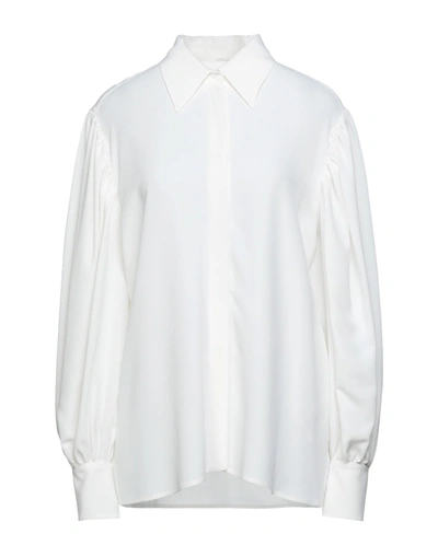 Shop Msgm Woman Shirt White Size 8 Acetate, Silk