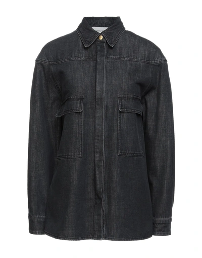 Alberta Ferretti Long-sleeved Denim Shirt In Black