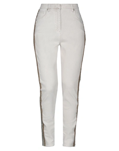 Shop Blumarine Woman Jeans Beige Size 6 Cotton, Elastane