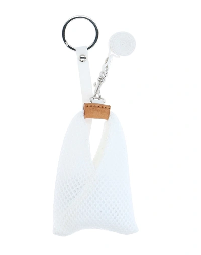 Shop Mm6 Maison Margiela Woman Key Ring White Size - Polyester