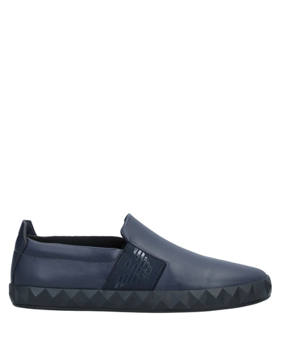 Shop Emporio Armani Sneakers In Blue