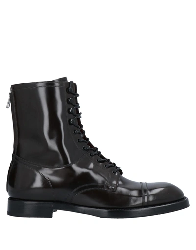Shop Dolce & Gabbana Man Ankle Boots Dark Brown Size 9 Soft Leather