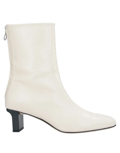 Shop Aeyde Ankle Boots In Ivory