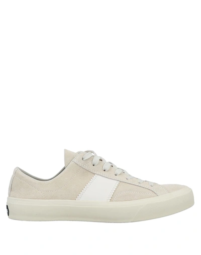 Shop Tom Ford Man Sneakers Ivory Size 8 Calfskin In White