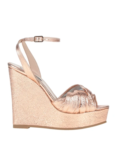 Shop Patrizia Pepe Sandals In Rose Gold