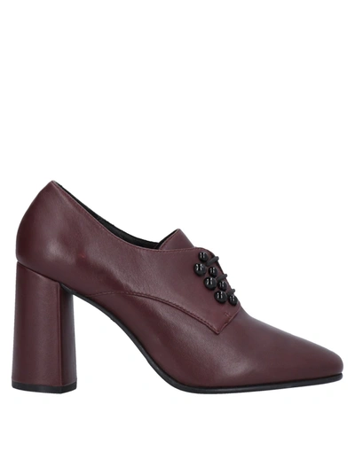 Shop Adele Dezotti Lace-up Shoes In Maroon