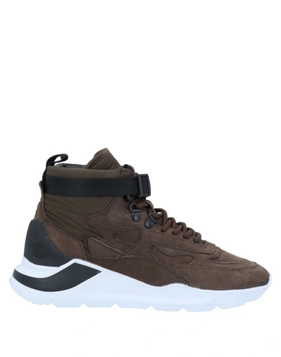 Shop Date D. A.t. E. Man Sneakers Dark Brown Size 8 Soft Leather, Textile Fibers