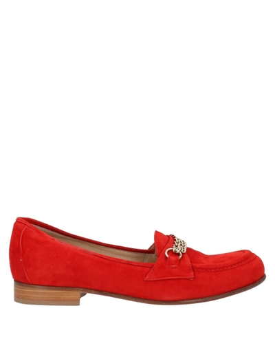 Shop Moreschi Woman Loafers Red Size 5 Soft Leather