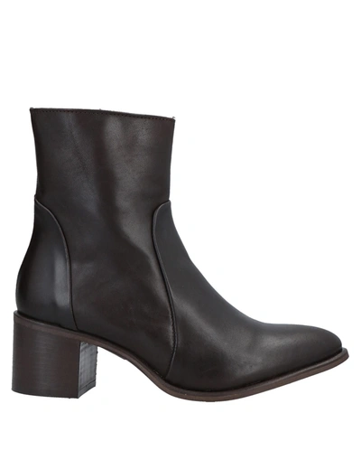 Shop Le Pepite Woman Ankle Boots Dark Brown Size 11 Calfskin