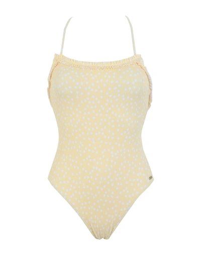 Shop Roxy One-piece Swimsuits In Yellow