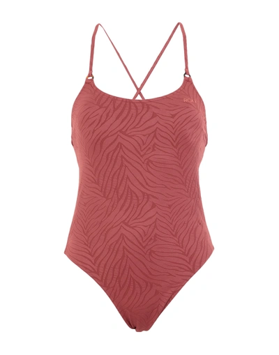 Shop Roxy One-piece Swimsuits In Brown
