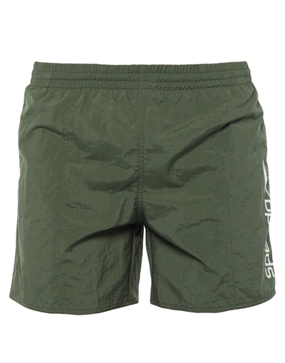 Shop Speedo Man Swim Trunks Dark Green Size S Nylon