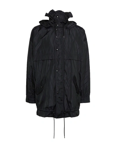 Shop Valentino Overcoats In Black