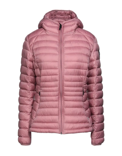 Shop Napapijri Aerons Wom Hood Woman Down Jacket Pastel Pink Size Xxl Polyamide
