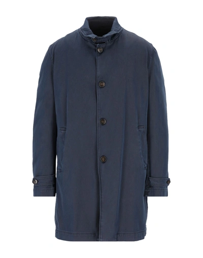 Shop Lbm L. B.m. 1911 Man Overcoat & Trench Coat Slate Blue Size 44 Cotton