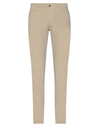 Shop Pt Torino Man Pants Beige Size 40 Cotton, Elastane