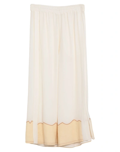 Shop Chloé Cropped Pants In Ivory