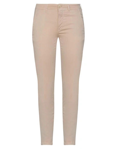 Shop Siviglia White Woman Pants Sand Size 25 Cotton, Elastane In Beige