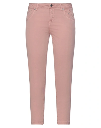 Shop Siviglia Woman Cropped Pants Blush Size 26 Cotton, Elastane In Pink