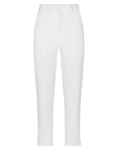 Shop Actualee Woman Pants White Size 10 Polyester, Elastane