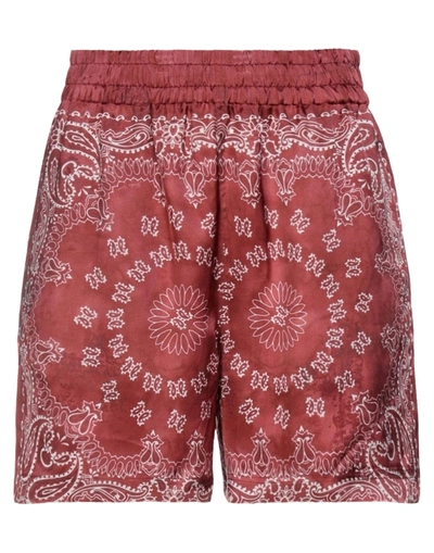 Shop Golden Goose Woman Shorts & Bermuda Shorts Brick Red Size 8 Viscose