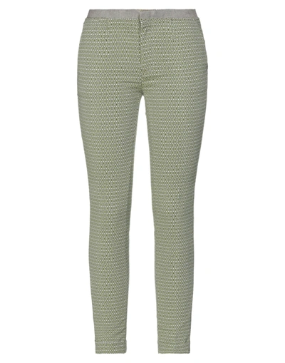 Shop Siviglia White Pants In Light Green