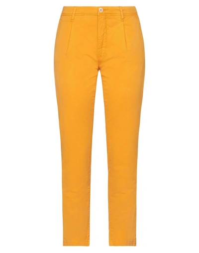 Shop Siviglia White Woman Pants Apricot Size 29 Cotton, Elastane In Orange