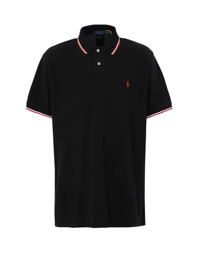 Shop Polo Ralph Lauren Custom Slim Fit Mesh Polo Shirt Man Polo Shirt Black Size S Cotton