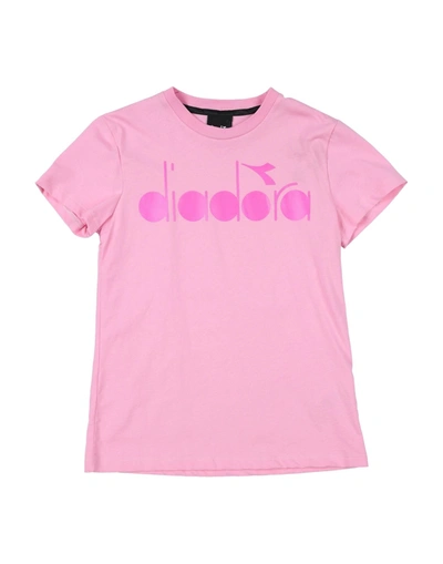 Shop Diadora T-shirts In Pink