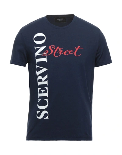 Shop Scervino Street Ermanno Scervino Man T-shirt Midnight Blue Size Xxl Cotton, Elastane