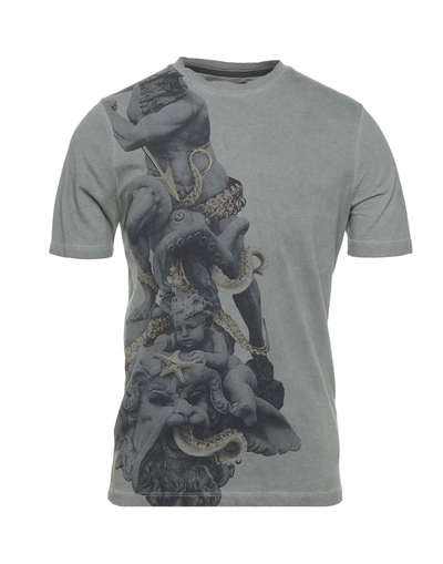 Shop Frankie Morello Man T-shirt Military Green Size S Cotton