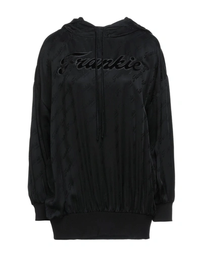 Shop Frankie Morello Woman Sweatshirt Black Size Xs Acetate, Viscose