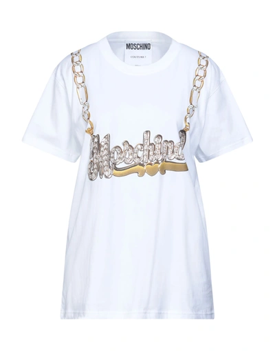 Shop Moschino Woman T-shirt White Size L Cotton