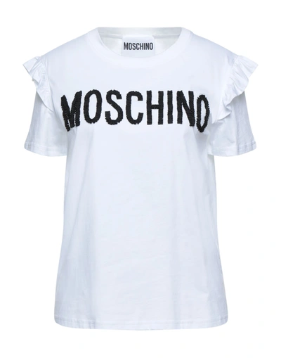 Shop Moschino Woman T-shirt White Size 6 Cotton