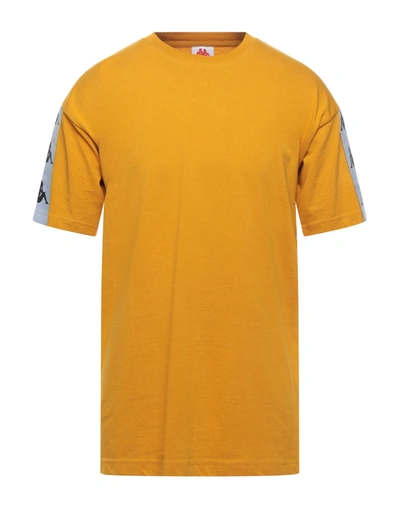 Shop Kappa Man T-shirt Ocher Size S Cotton