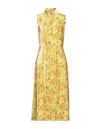 Prada Midi Dresses In Yellow | ModeSens