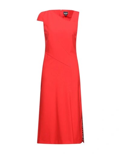 Shop Just Cavalli Woman Midi Dress Red Size 4 Polyester, Viscose, Elastane