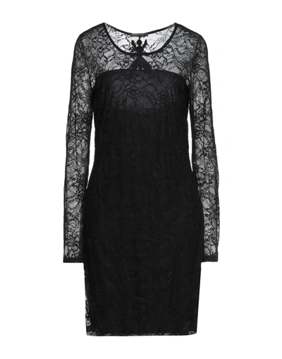 Shop Patrizia Pepe Sera Woman Mini Dress Black Size 3 Polyamide, Elastane, Cotton